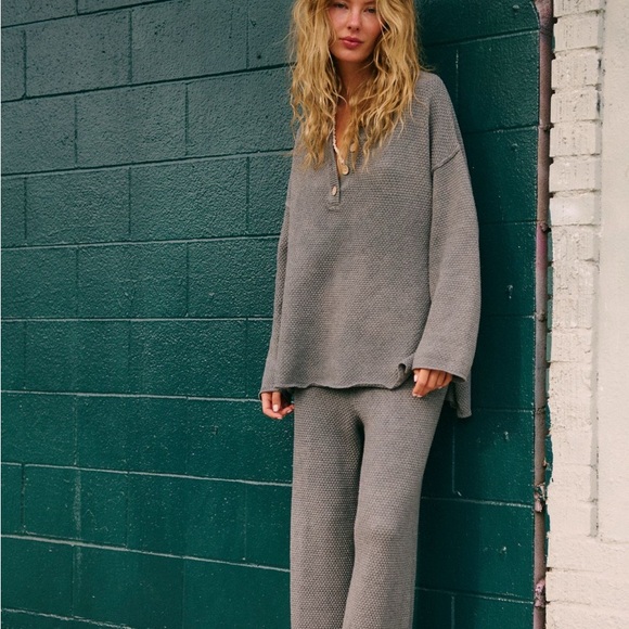 Free People Pants - NAVY** Hailey sweater set FP